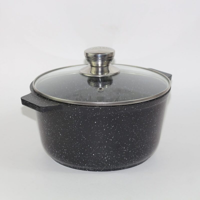 Кастрюля 3л АП "Granit Perfection black",со стекл. крышкой