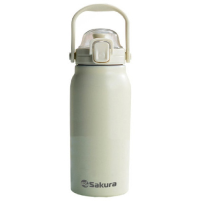 Термос SA-TM-02-900W 2в1 0.9л с труб. кремовый