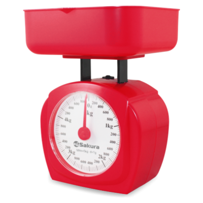 Весы кухонные механические 5кг (красный) SA-6017R
