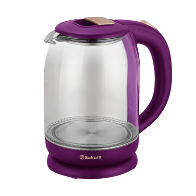 Чайник SA-2709V PROMO стеклянный фиолетовый с подсветкой