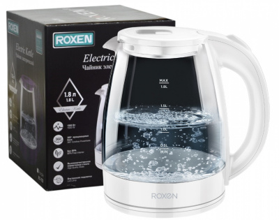 Чайник эл. ROXEN RX-701 White 1500-1700Вт. 1,8л. (12)