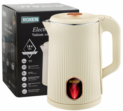 Чайник эл. ROXEN RX-207 Beige 1500Вт. 1,8л. (12)
