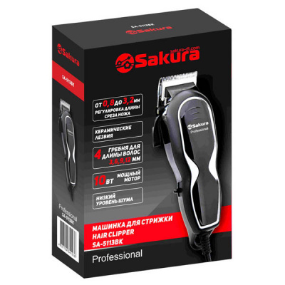 Машинка д/стрижки SA-5113BK Professional 1-12мм керам.лезвия 