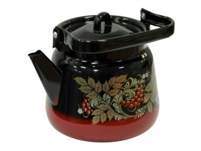 Чайник 3,5 л, сфер. декор Рябинушка красно-черный с петлёй  С2716.8