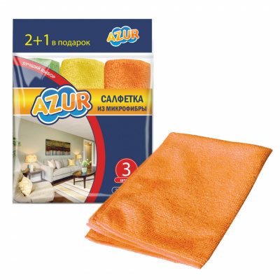 Салфетка Azur 30х30см микрофибра  3 шт.
