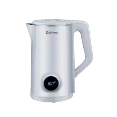 Чайник SA-2190DW (1.8) LCD дисплей, диск, белый