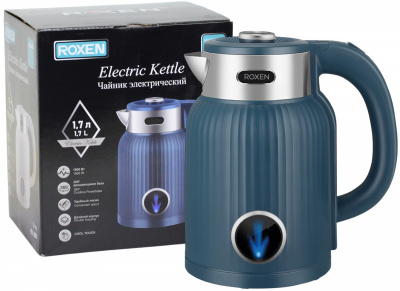 Чайник эл. ROXEN RX-208 Blue 1800Вт. 1,7л. (12)