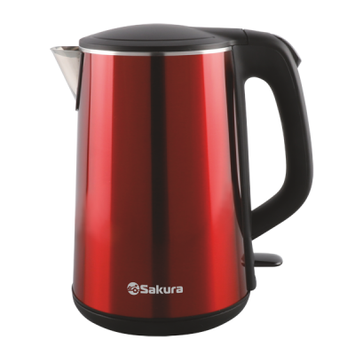 Чайник эл. 1,8л SA-2156MR красный металлик+черный