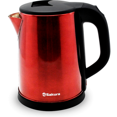 Чайник SA-2149BR (2л) - красный металлик+чёрный диск