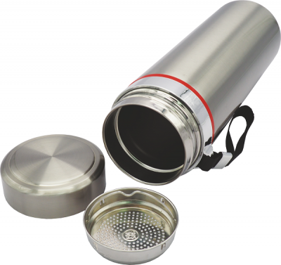 Термос SA-TH-02-1000S 1.0л с ситом и ручкой серебро