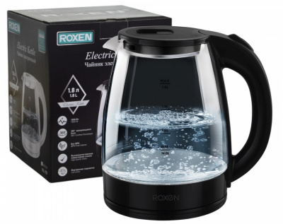 Чайник эл. ROXEN RX-701 Black 1500-1700Вт. 1,8л. (12)