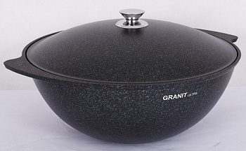 Казан д/плова (blue) 7л а/п, металл.крышка Granit Ultra (2)